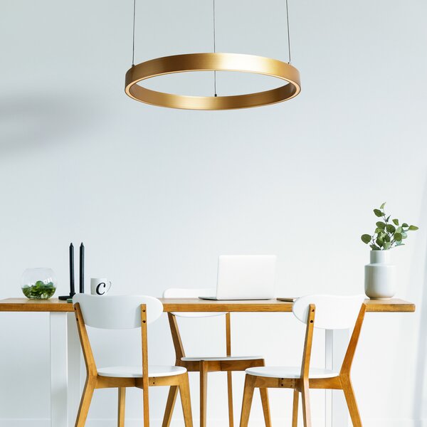 Searchlight Κρεμαστό φωτιστικό LED Layla, χρυσό, Ø 64 cm CCT, ρυθμιζόμενο σε ύψος, ρυθμιζόμενος, Χρυσό / Ορείχαλκου, Σαλόνι / τραπεζαρία, Μέταλλο, σύγχρονο