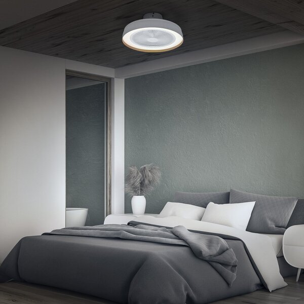 OSRAM Ανεμιστήρας οροφής LED ENCAPSULATE, Ø 48 cm, λευκός, CCT, ρυθμιζόμενος, Λευκό, Σαλόνι / τραπεζαρία, Πλαστικό, σύγχρονο