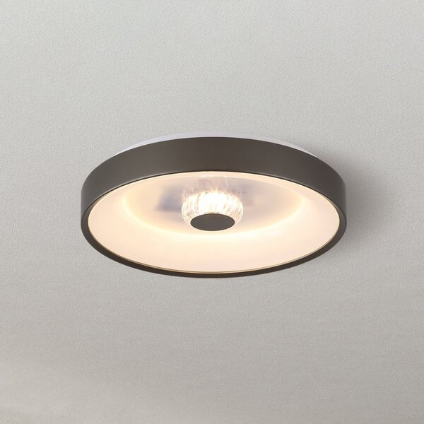 Searchlight Φωτιστικό οροφής LED Polka, μπεζ/λευκό, Ø 38 cm, σίδερο/ακρυλικό, ρυθμιζόμενος, Καφέ / Σκουριάς, Σαλόνι / τραπεζαρία, Μέταλλο, σύγχρονο