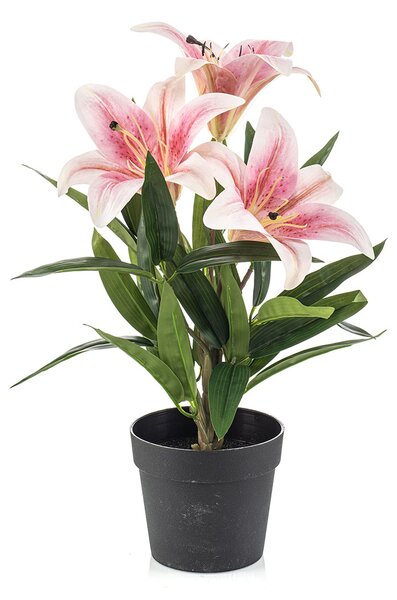 Τεχνητό Λουλούδι Σε Γλάστρα 33εκ. Emerald Lily Pink 434471