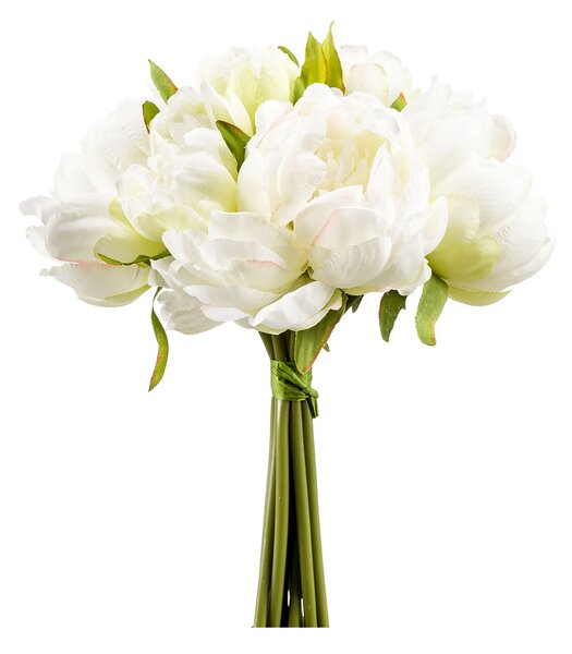 Τεχνητό Μπουκέτο Λουλουδιών 24εκ. Emerald Peony White/Green 420174