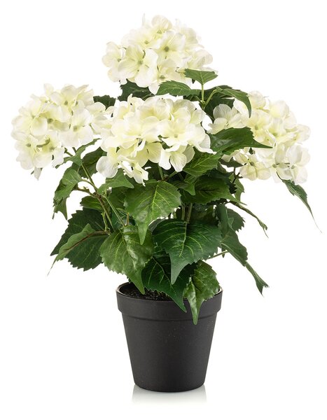 Τεχνητό Λουλούδι Σε Γλάστρα 40εκ. Emerald Hydrangea White/Green 433391
