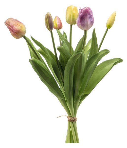 Τεχνητό Μπουκέτο Λουλουδιών 40εκ. Emerald Tulip Yellow/Pink 436194