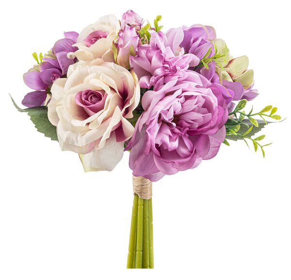 Τεχνητό Μπουκέτο Λουλουδιών 28εκ. Emerald Rose Purple 435306