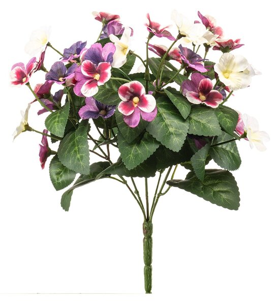 Τεχνητό Μπουκέτο Λουλουδιών 30εκ. Emerald Pansy Fuchsia/Purple 433186