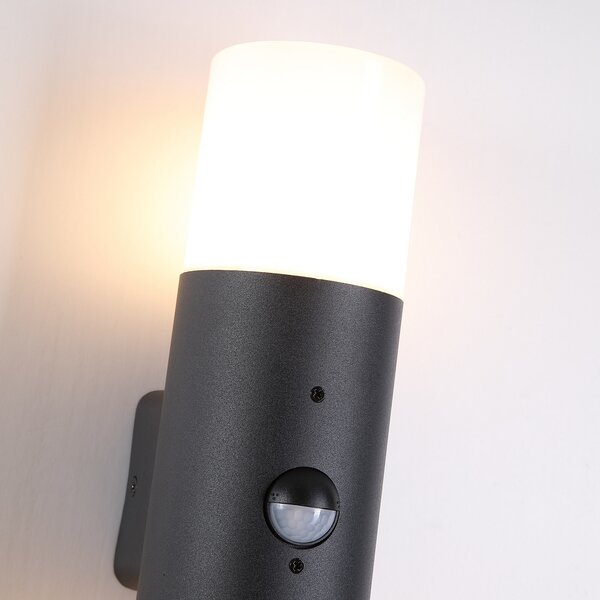 Searchlight Εξωτερικός φωτιστικός τοίχου Cannes, ύψος 30 cm, μαύρος/λευκός, 2 λάμπες, με, Μαύρο, Αλουμίνιο, σύγχρονο