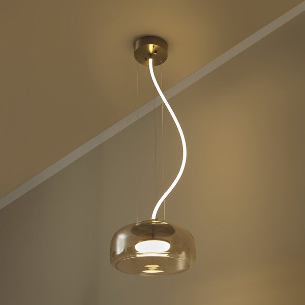 OSRAM Κρεμαστό φωτιστικό LED DECOR GLOW, πορτοκαλί/χρυσό, Ø 38 cm, φωτισμός, Χρυσό / Ορείχαλκου, Σαλόνι / τραπεζαρία, Γυαλί, σύγχρονο