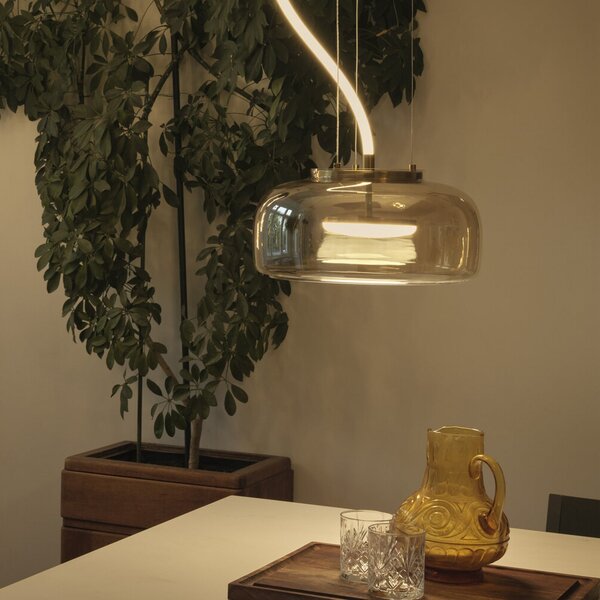 OSRAM Κρεμαστό φωτιστικό LED DECOR GLOW, πορτοκαλί/χρυσό, Ø 38 cm, φωτισμός, Χρυσό / Ορείχαλκου, Σαλόνι / τραπεζαρία, Γυαλί, σύγχρονο