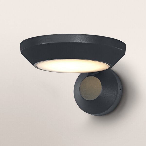 OSRAM Εξωτερικός φωτιστικός LED ENDURA STYLE, σκούρο γκρι, 18 cm, IP65, Γκρι, Αλουμίνιο, σύγχρονο, Στρογγυλό τοίχο