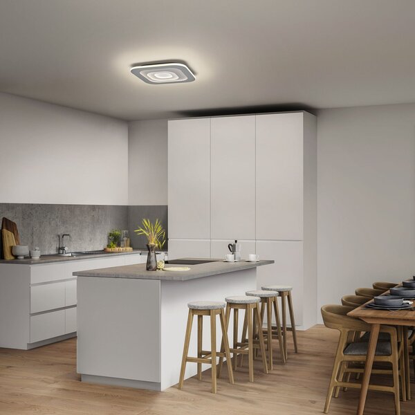 OSRAM Φωτιστικό οροφής LED ORBIS SPIRAL SQUARE, 36 x εκ., γκρι, ρυθμιζόμενος, Γκρι, Σαλόνι / τραπεζαρία, Μέταλλο, σύγχρονο
