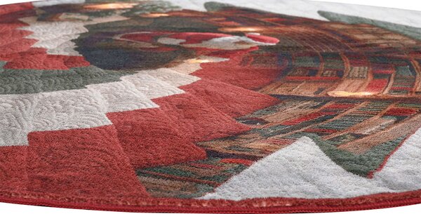Χριστουγεννιάτικο Στρογγυλό Χαλί (Φ130) Pol Rugs & Mats Christmas