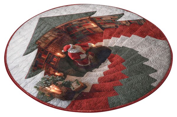 Χριστουγεννιάτικο Στρογγυλό Χαλί (Φ130) Pol Rugs & Mats Christmas