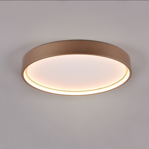 Trio Lighting Φωτιστικό οροφής LED Doha, CCT, χρώματος καφέ, Καφέ / Σκουριάς, Σαλόνι / τραπεζαρία, Μέταλλο, Στρογγυλό τοίχο
