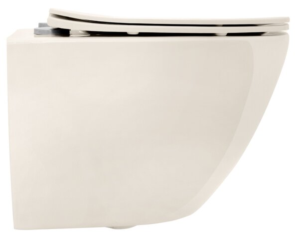 REA Carlo Mini Rimless Ecru επιτοίχια λεκάνη τουαλέτας