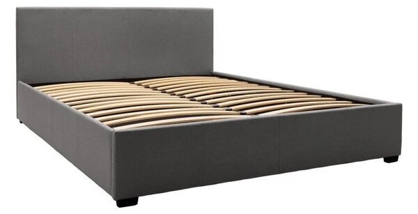 Κρεβάτι με στρώμα και αποθηκευτικό χώρο, Norse-Dreamer, Ανθρακί, 211x167x86 cm