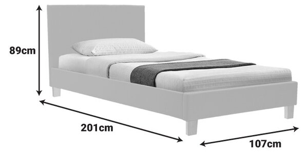Σκελετός κρεβατιού Nevil, Μπεζ, 211x107x89 cm
