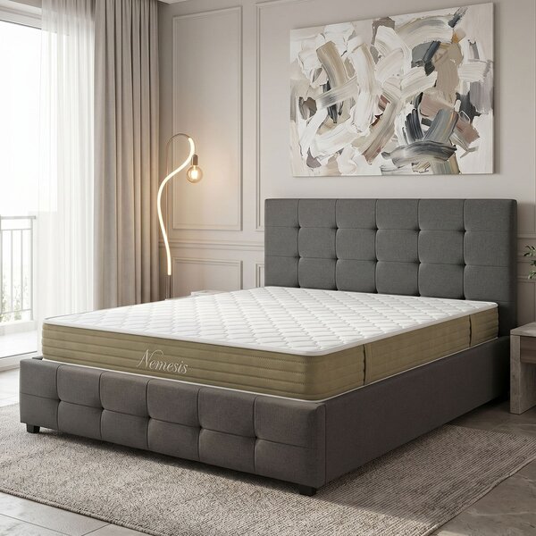 Κρεβάτι με στρώμα και αποθηκευτικό χώρο, Roi Nemesis, Pako, Ανθρακί 172x218x109 cm
