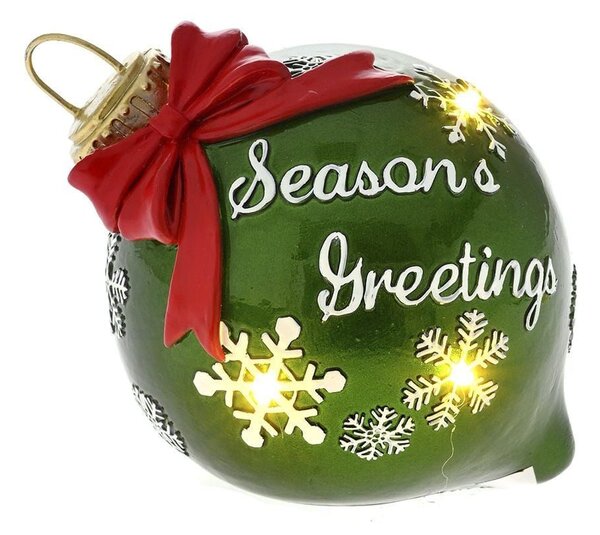 Χριστουγεννιάτικη Μπάλα Φωτιζόμενη Season's Greeting 82250 12x13cm Green-Red