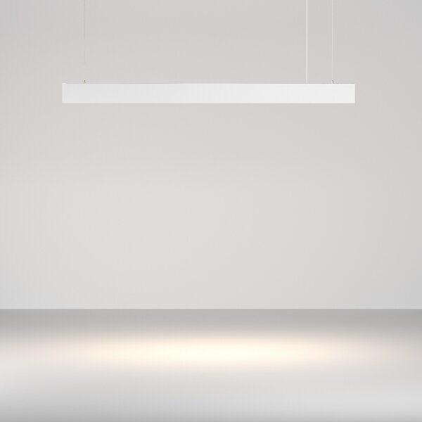 Maytoni LED κρεμαστό φωτιστικό Basis, λευκό, CCT, μήκος 112,5 cm, ρυθμιζόμενος, Λευκό, Σαλόνι / τραπεζαρία, Αλουμίνιο, σύγχρονο