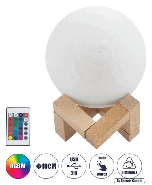 Επιτραπέζιο Φωτιστικό Led Λευκό Moon 10cm 79618 Globostar 79618 Λευκό