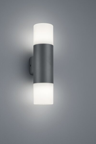 Απλίκα Φωτιστικό Τοίχου 2xΕ27 IP44 Up Down 33cm Hoosic Trio Lighting 224060242 Ανθρακί