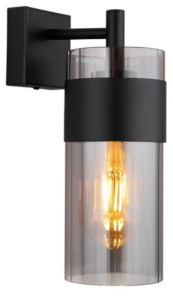 Απλίκα Φωτιστικό Τοίχου E27 Μαύρο-Φιμέ 15718W Globo Lighting 15718W Μαύρο