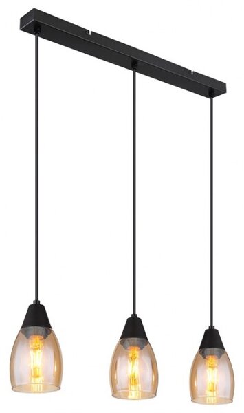 Κρεμαστό Φωτιστικό Οροφής 3xE27 Reid Globo Lighting 15705-3H Κεχριμπάρι