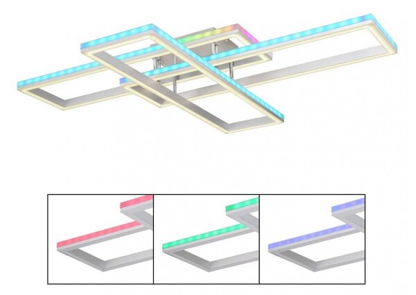 Πλαφονιέρα Φωτιστικό Οροφής LED RGB 50W Ασημί Salmos 67209-60D Globo Lighting 67209-60D Ασημί