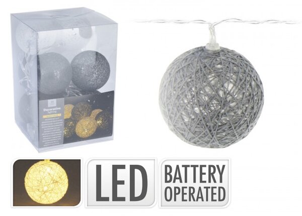 10 LED Μπάλες ArteLibre Φ6cm Θερμό Φως Μπαταρίας 06351109 ArteLibre 06351109