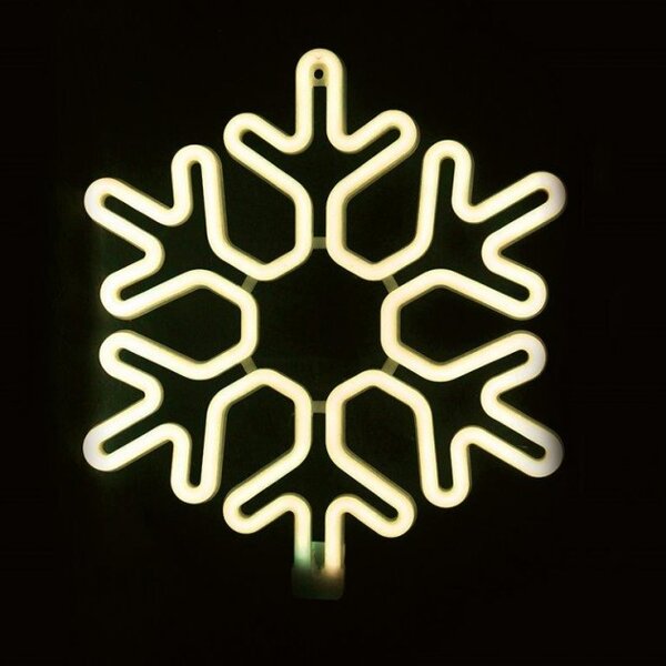 Χριστουγεννιάτικη Χιονονιφάδα NEON LED IP44 40X40CM SNOWFLAKE ACA X0830014111 Κίτρινο