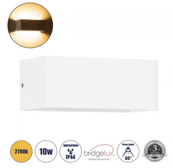 Απλίκα Φωτιστικό Τοίχου Ορθογώνιο LED 10W 1080lm CIRCOA Globostar 60542 Λευκό