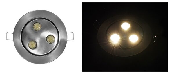 Χωνευτό Σποτ Οροφής-Τοίχου LED 3W Σατινέ 21-7033606600 Lumen 21-7033606600 Αλουμίνιο