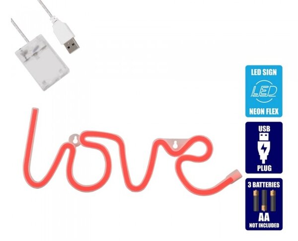 Διακοσμητικό Φωτιστικό Neon Led Love 78587 Globostar 78587 Κόκκινο