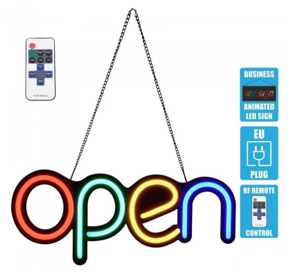 Διακοσμητικό Φωτιστικό Neon Led Πινακίδα Open 85856 Globostar 85856 Πολύχρωμο