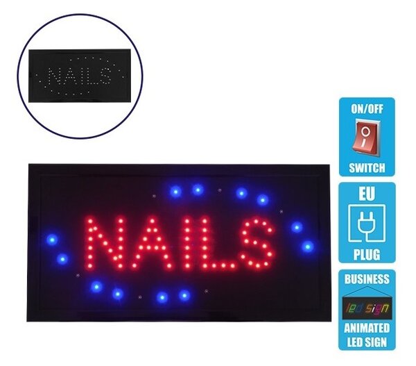 Διακοσμητικό Φωτιστικό Led Πινακίδα Nails 96304 Globostar 96304 Πολύχρωμο