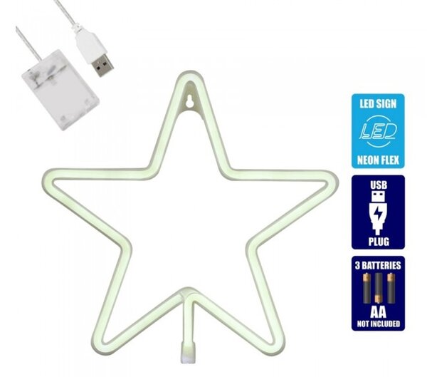 Διακοσμητικό Φωτιστικό Neon Led Ψυχρό Λευκό Star 78584 Globostar 78584 Λευκό