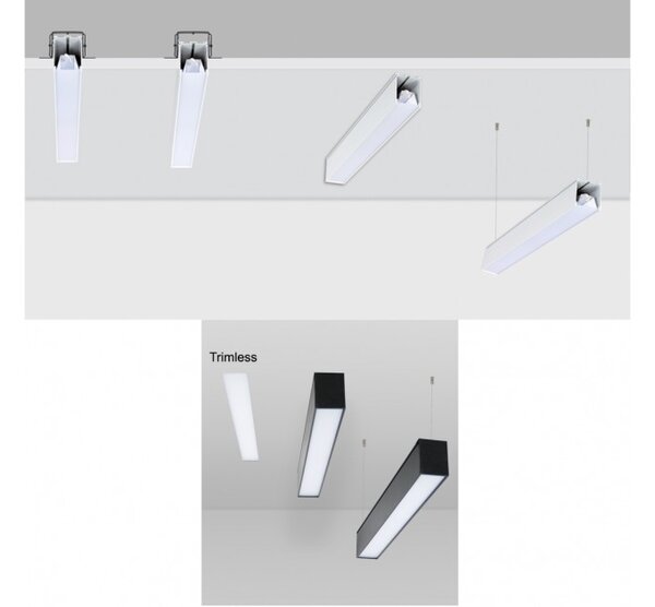 Γραμμικό Φωτιστικό Paz Led 56.8cm 23W 3000Κ 2500lm IP40 GK 43-000602 Μαύρο