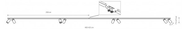 Σποτ Φωτιστικό Ράγας 8xGU10 10W IP20 Mono 2x200 Nowodvorski 7722 Μαύρο