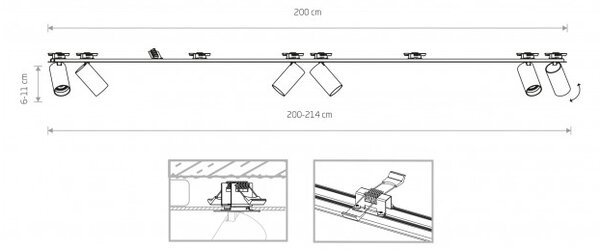 Σποτ Φωτιστικό Ράγας 6xGU10 10W IP20 Mono Surface Nowodvorski 7832 Λευκό