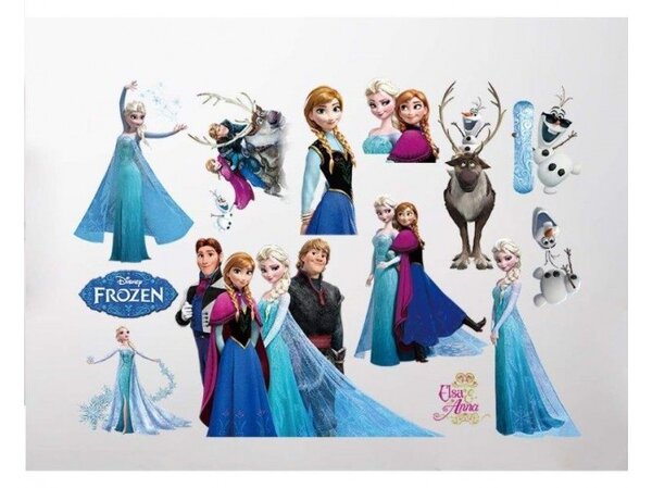 Παιδικό Αυτοκόλλητο Τοίχου Frozen Έλσα Όλαφ Άννα Disney ZYPA-1431-NN Μπλε ZYPA-1431-NN Μπλε