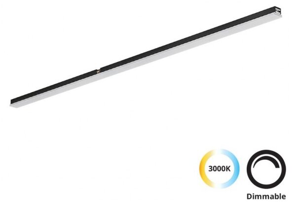 Φωτιστικό Μαγνητικής Ράγας LED 12W 3000K Μαύρο 4288400 Slim Magnetic Viokef 4288400 Μαύρο