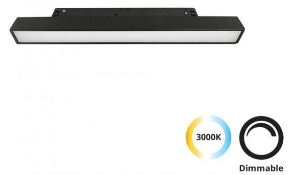 Φωτιστικό Μαγνητικής Ράγας LED 12W 3000K 30x4,4 Magnetic Viokef 4244300 Μαύρο