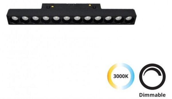 Φωτιστικό Μαγνητικής Ράγας LED 14W 3000K 24,5x4,4 Magnetic Viokef 4244402 Μαύρο