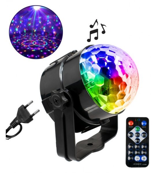 Διακοσμητικό Φωτιστικό Disco Μπάλα LED Εφέ RGB 15W Sound Activated 79601-1 Globostar 79601-1