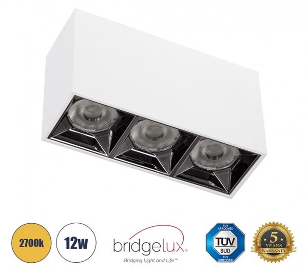 Επίτοιχο Σποτ Downlight LED TrimLess 12W Λευκό Κάτοπτρο Χρωμίου-2700K LUMINAR SUPERIOR 60327 Globostar 60327 Λευκό