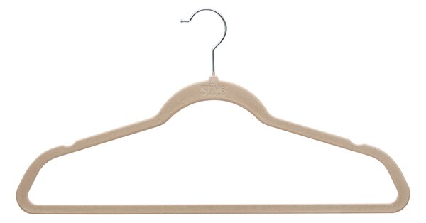 Κρεμάστρες Ρούχων Βελουτέ (Σετ 20τμχ) F-V Hang'Clip 218616 Beige