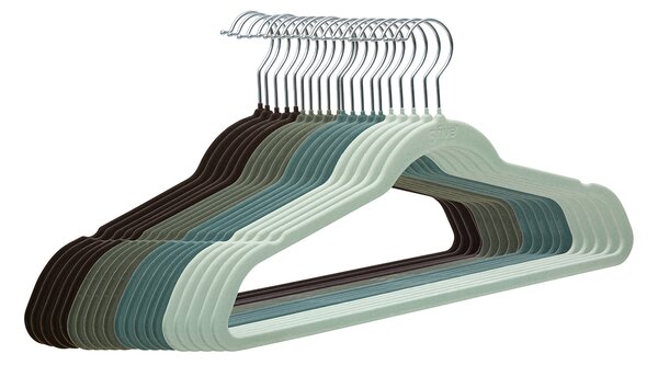 Κρεμάστρες Ρούχων Βελουτέ (Σετ 20τμχ) F-V Hang'Clip 218616 Green