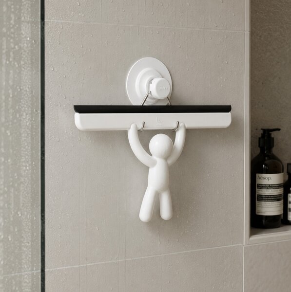 Καθαριστής Τζαμιών Μπάνιου Umbra Buddy Squeegee με αυτοκόλλητη βάση και διαστάσεις 27x4x19cm - White