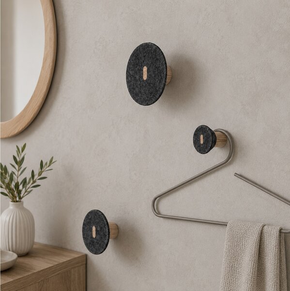 Σετ κρεμάστρες τοίχου Blomus Pela - Dark Gray - 3 τεμάχια