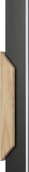 Brilliant LED επιτραπέζια λάμπα Arcus, μαύρο/καφέ, ύψος 56 cm, μέταλλο/ξύλο, ρυθμιζόμενος, Μαύρο, Σαλόνι / τραπεζαρία, Μέταλλο
